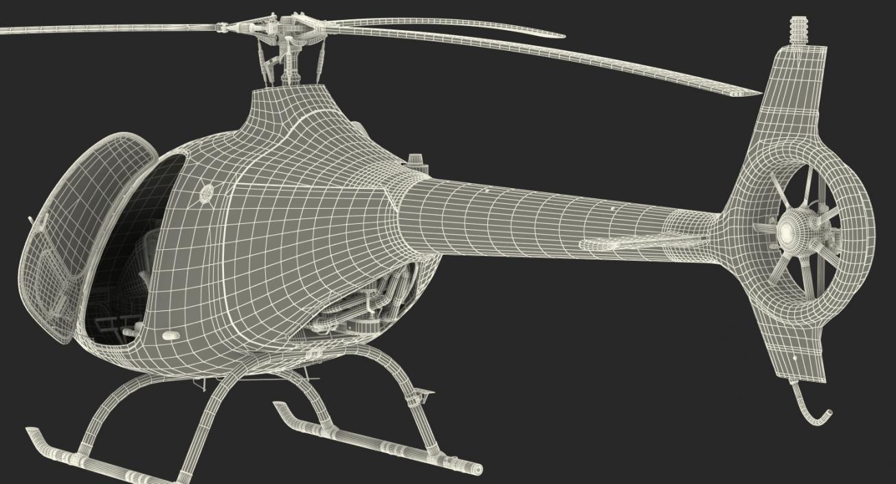 3D Training Helicopter Guimbal Cabri G2 Rigged model