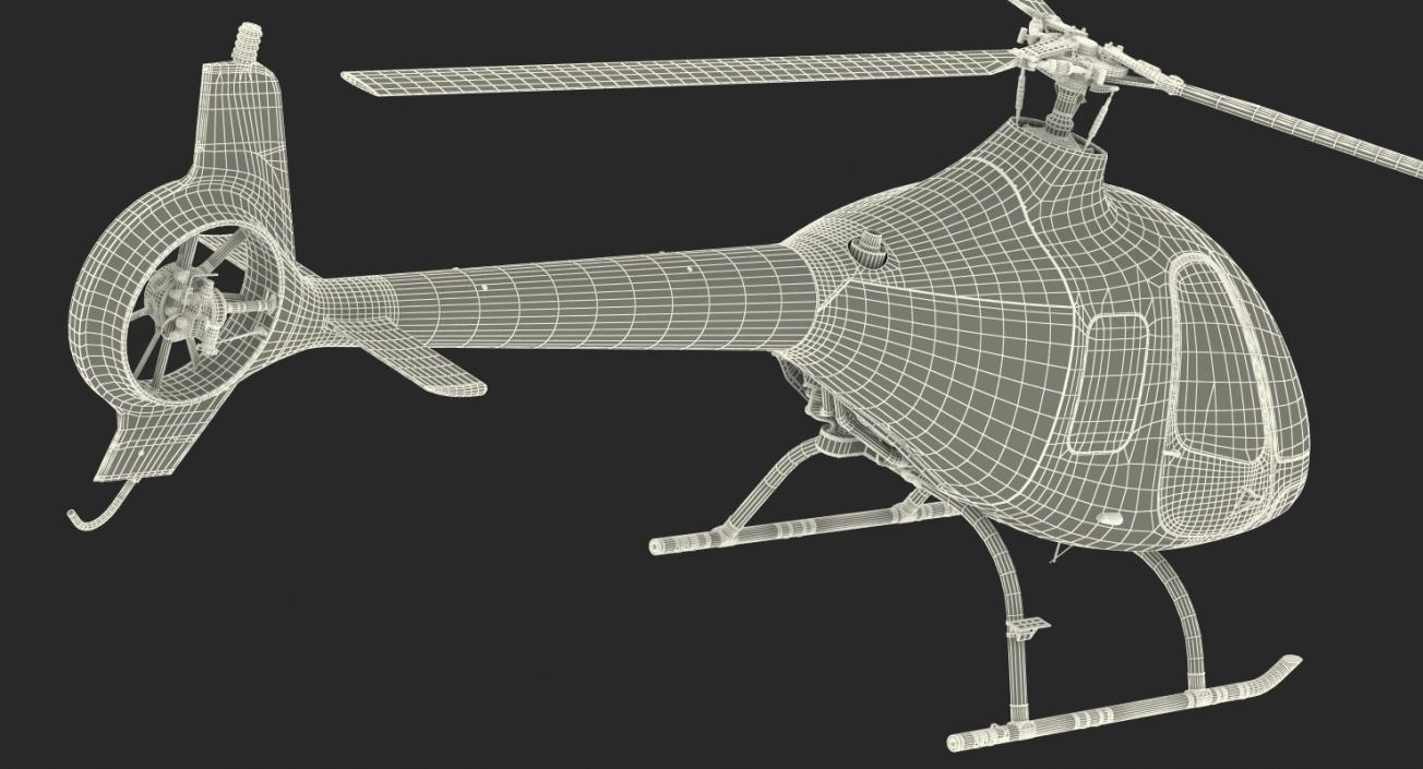 3D Training Helicopter Guimbal Cabri G2 Rigged model