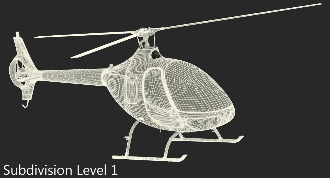 3D Training Helicopter Guimbal Cabri G2 Rigged model