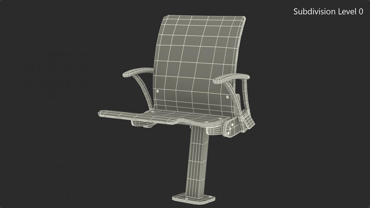 3D Auditorium Chair Dark Wood