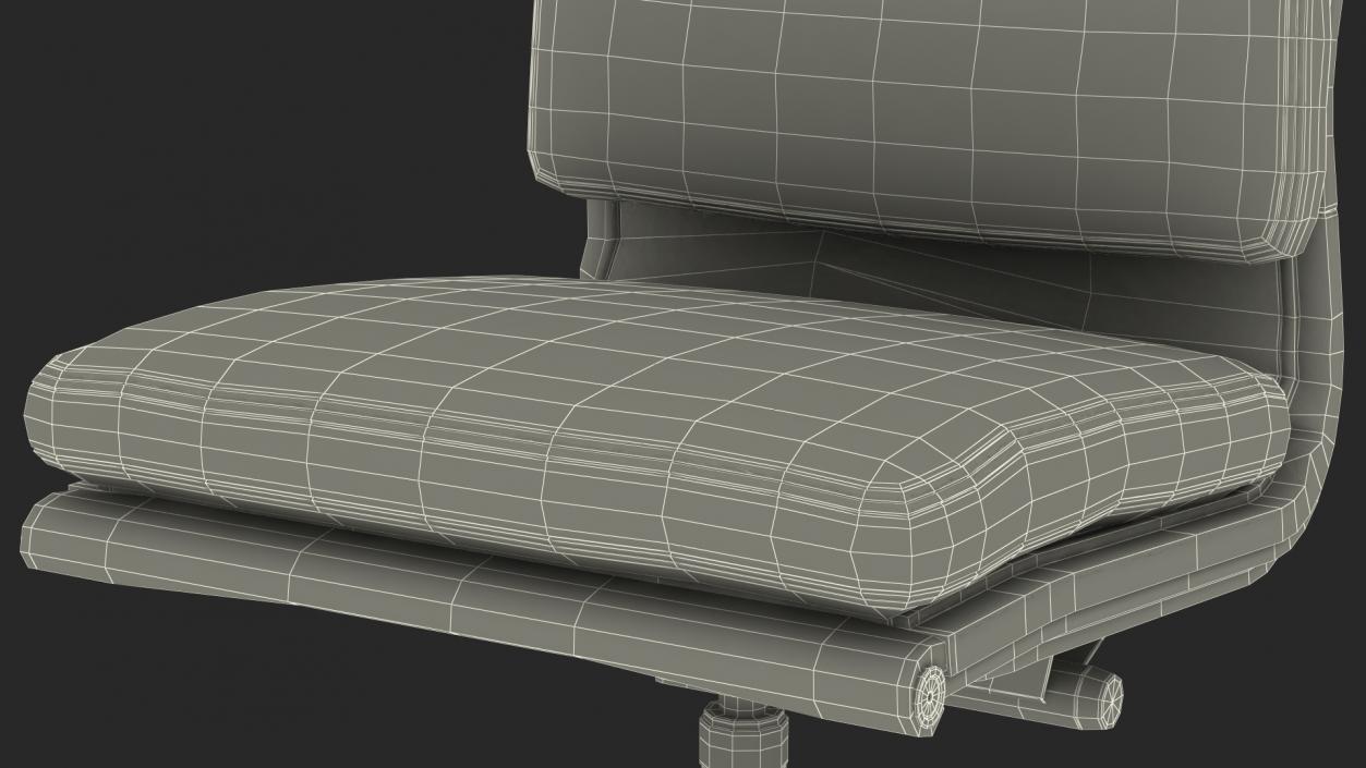 Conference Chair with no Arms Grey 3D model