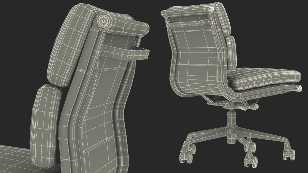 Conference Chair with no Arms Grey 3D model