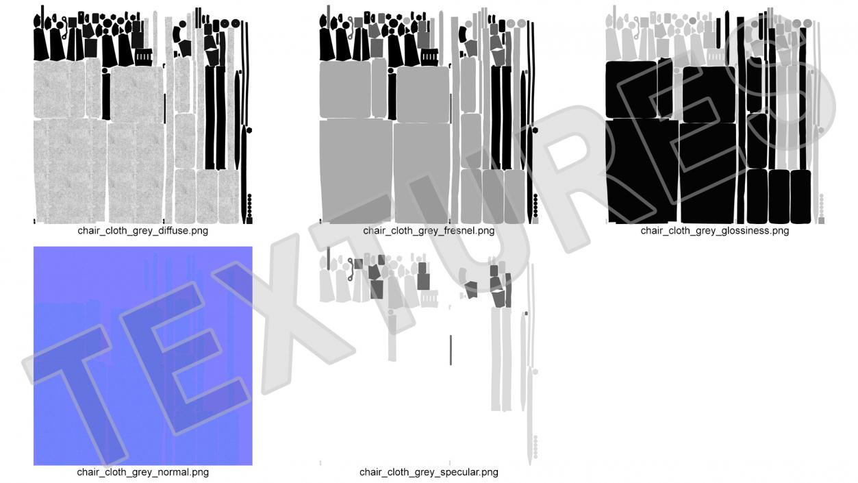 Conference Chair with no Arms Grey 3D model