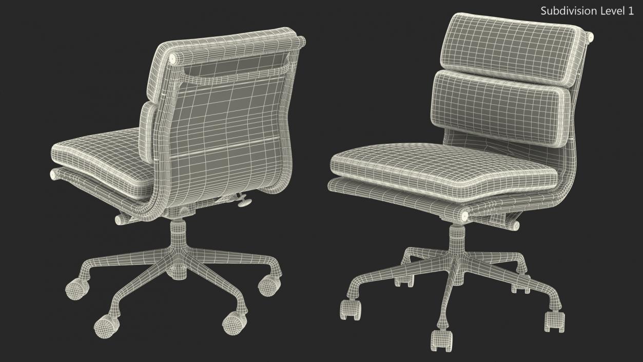 Conference Chair with no Arms Grey 3D model