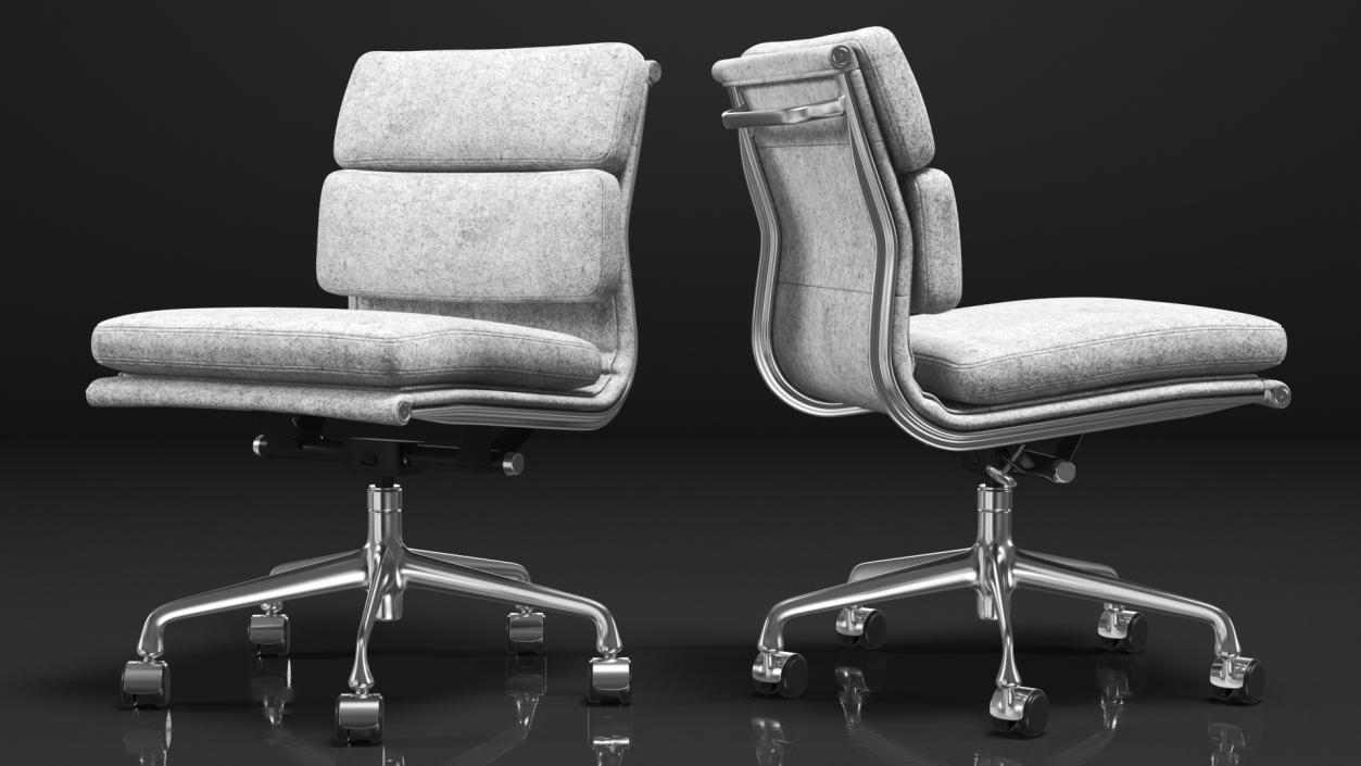 Conference Chair with no Arms Grey 3D model