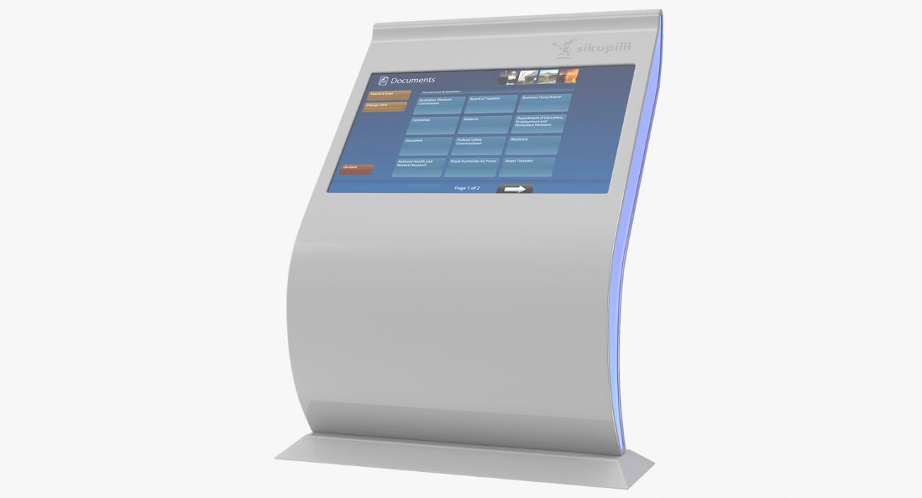 Multi Touch Screen Kiosk For Lobby 3D model