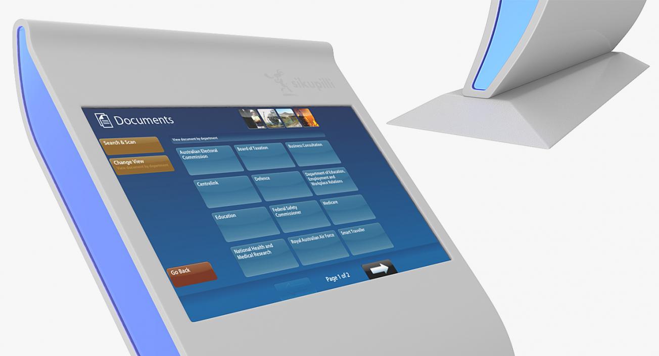 Multi Touch Screen Kiosk For Lobby 3D model