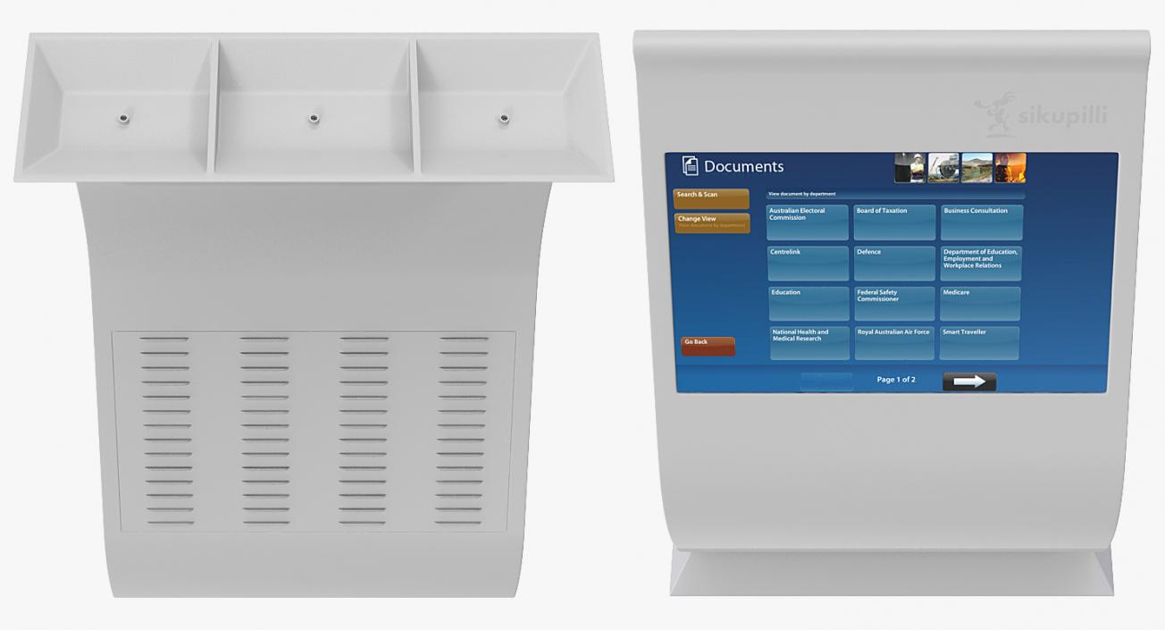 Multi Touch Screen Kiosk For Lobby 3D model