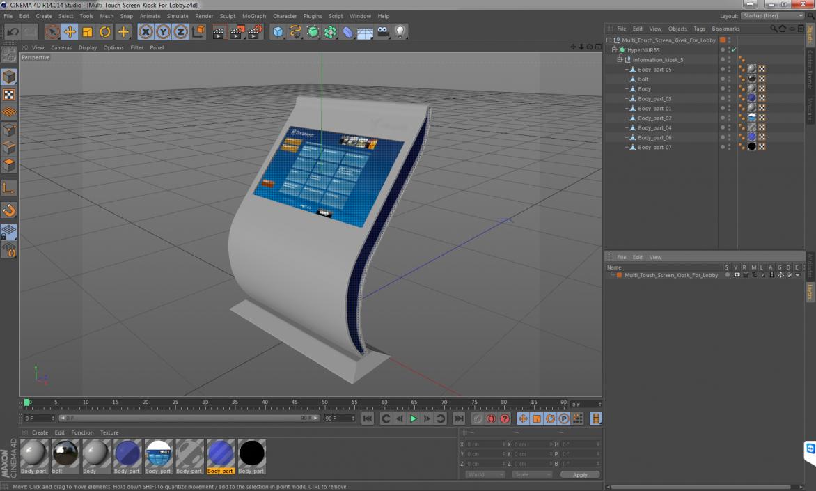 Multi Touch Screen Kiosk For Lobby 3D model