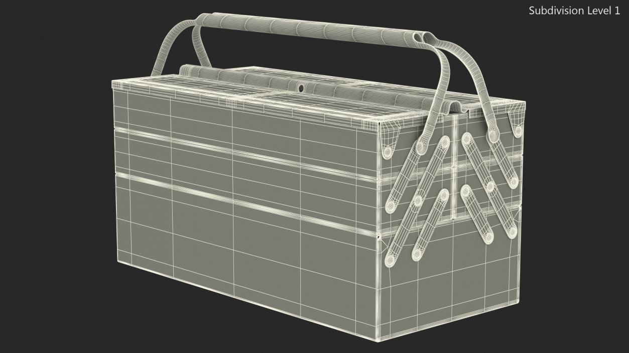 Metal Cantilever Tool Box Orange 3D