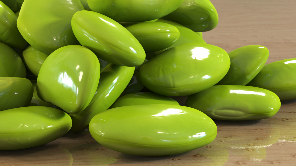 3D Bunch of Pile Green Soybeans model