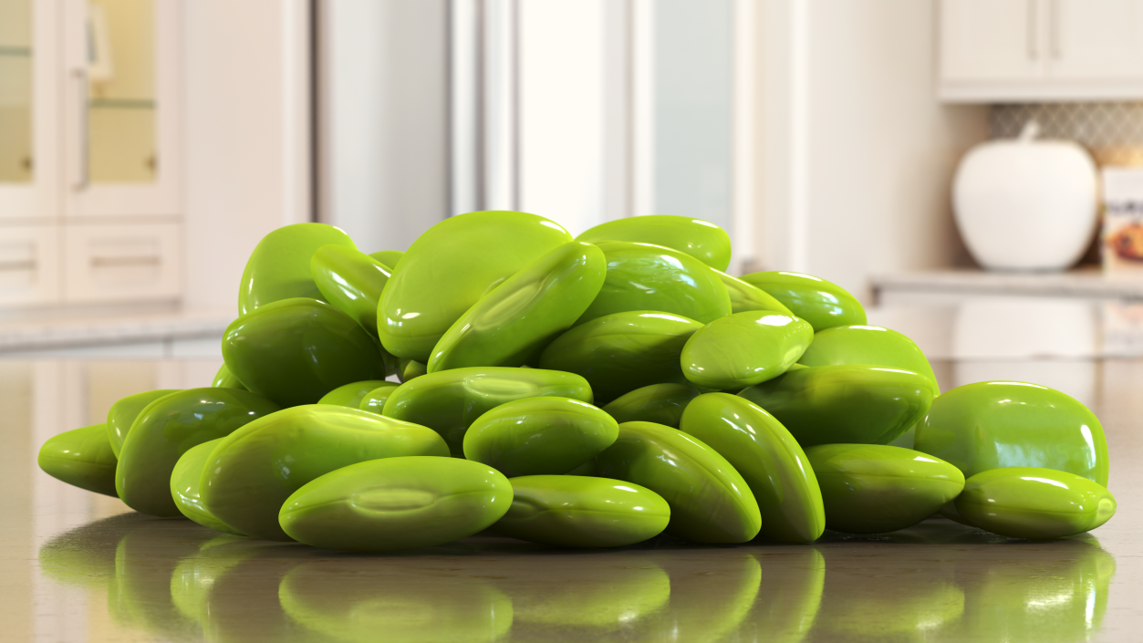 3D Bunch of Pile Green Soybeans model