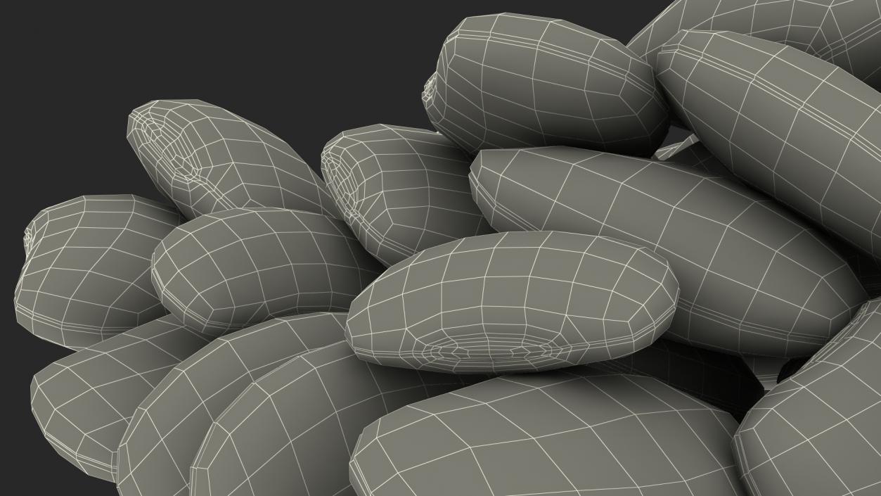 3D Bunch of Pile Green Soybeans model