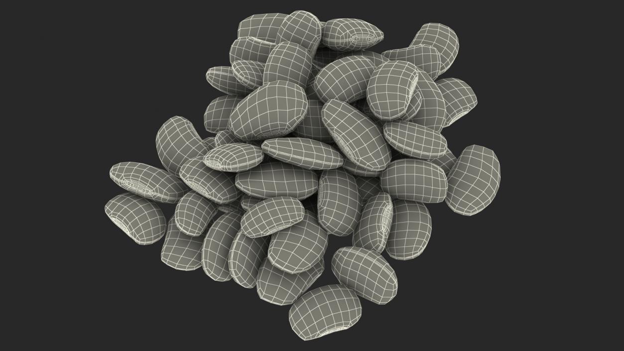 3D Bunch of Pile Green Soybeans model