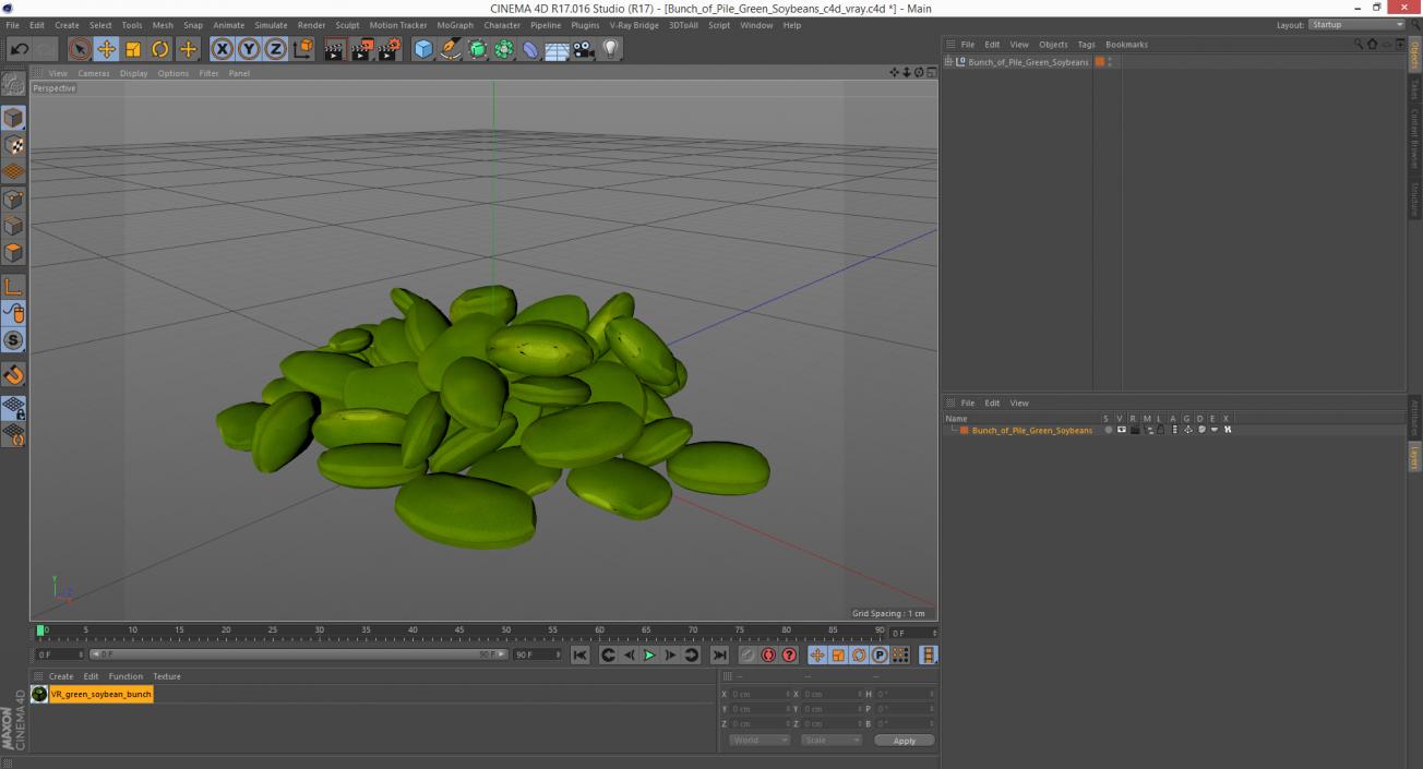 3D Bunch of Pile Green Soybeans model