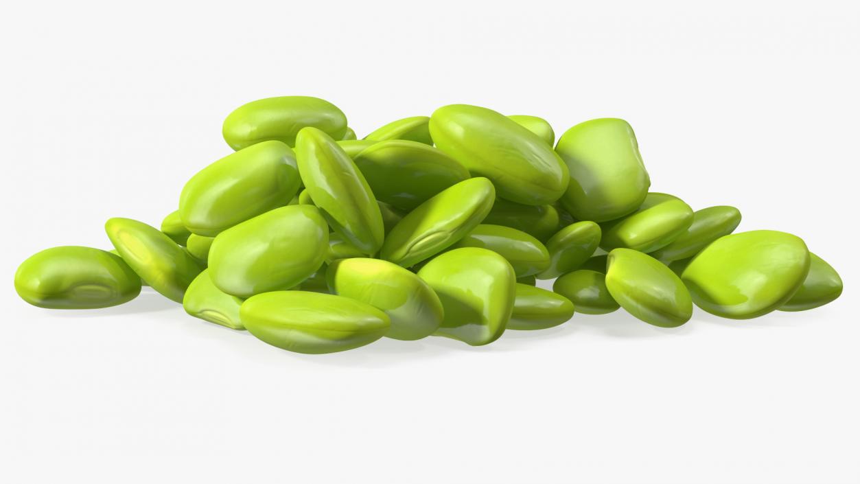 3D Bunch of Pile Green Soybeans model