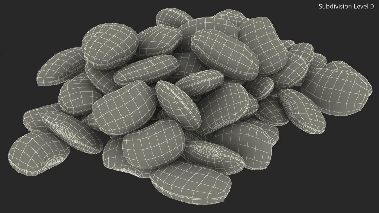 3D Bunch of Pile Green Soybeans model