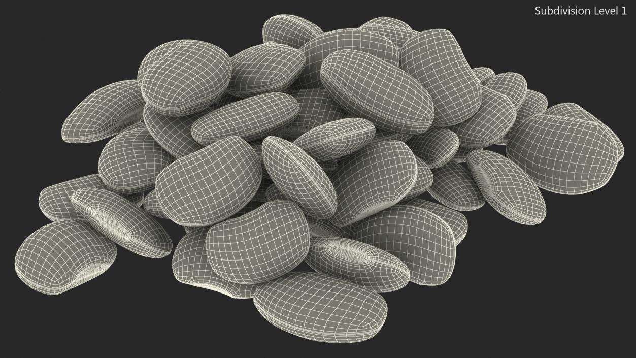 3D Bunch of Pile Green Soybeans model