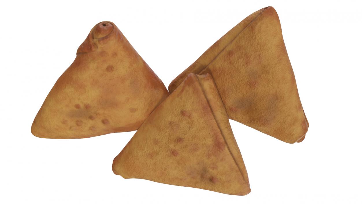 3D Samosa on White Plate