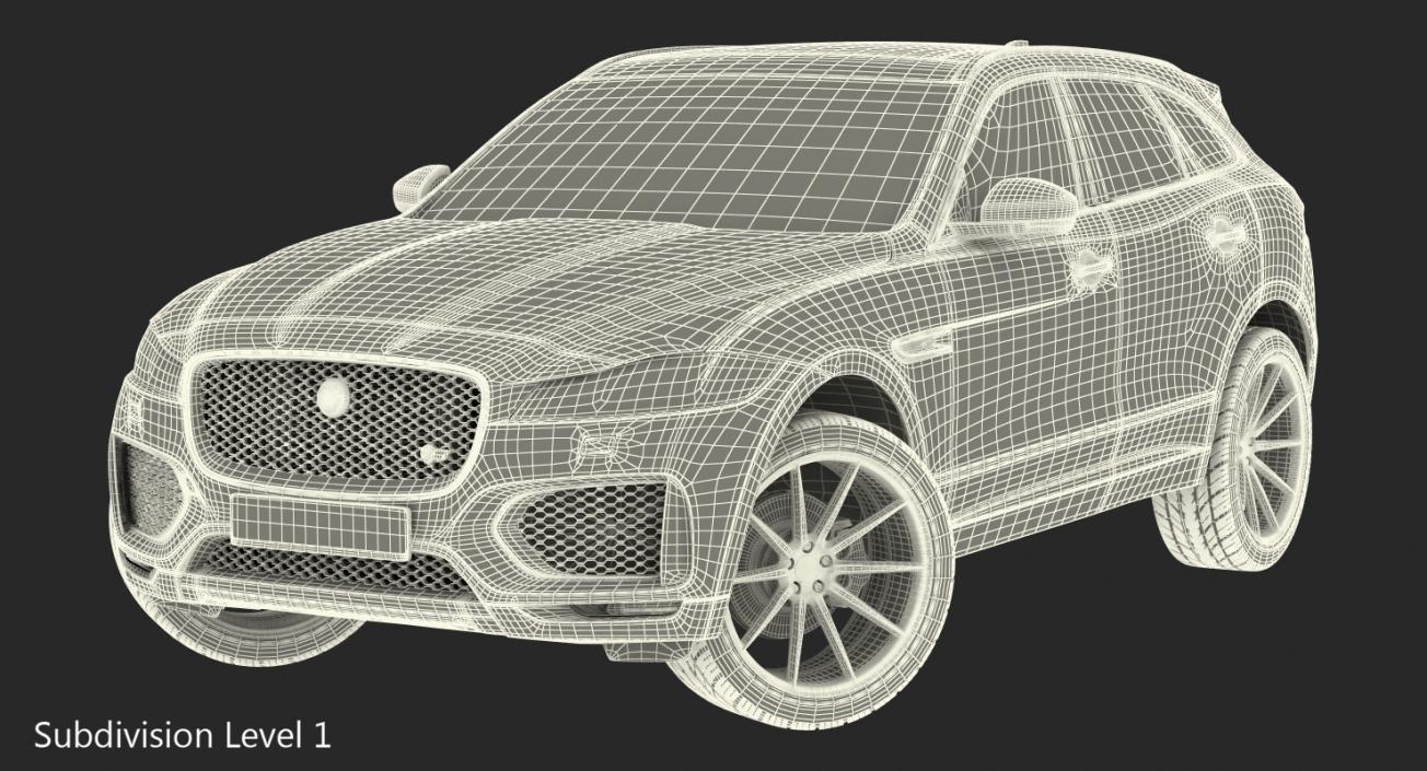 3D model Jaguar F-Pace 2017 Rigged