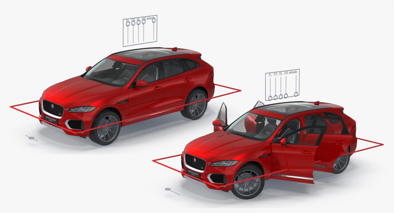 3D model Jaguar F-Pace 2017 Rigged