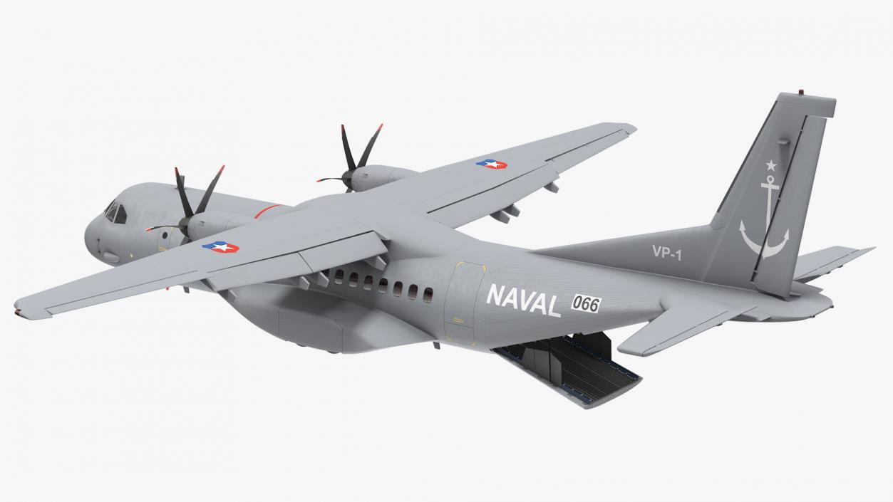 3D Airbus C295 Turboprop Maritime Patrol Aircraft Rigged model