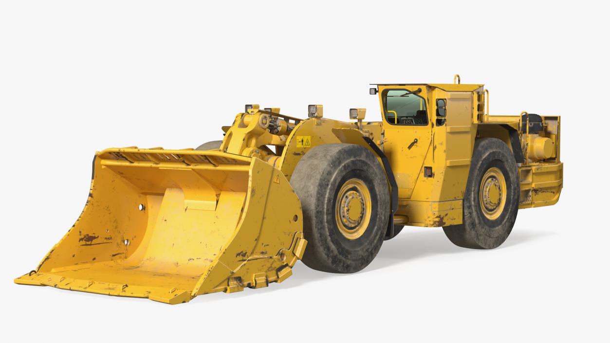 3D model Mining Loader Dirty Rigged for Cinema 4D