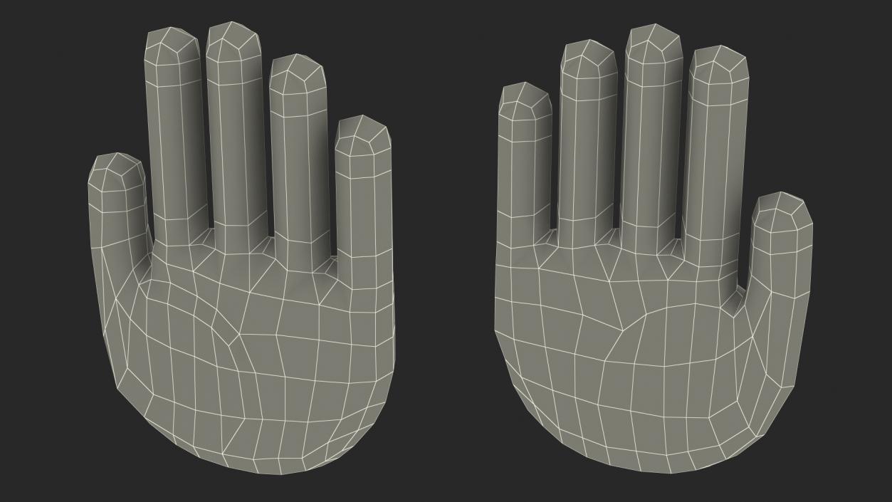 Raised Hand Emoji 2 3D model