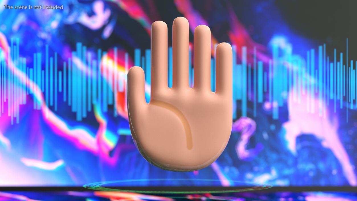 Raised Hand Emoji 2 3D model