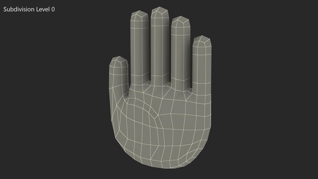 Raised Hand Emoji 2 3D model