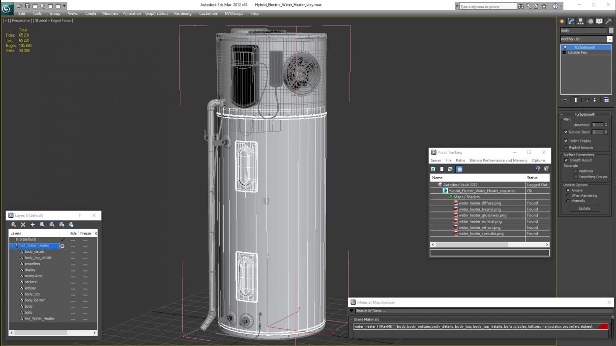 3D Hybrid Electric Water Heater model