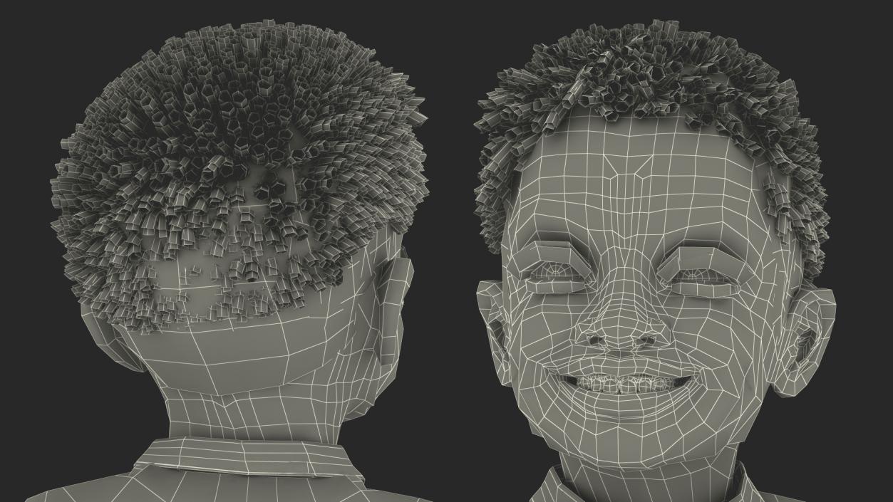 3D Black Child Boy Street Style model