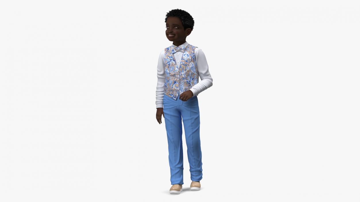 3D Black Child Boy Street Style model