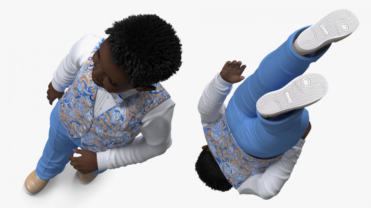 3D Black Child Boy Street Style model