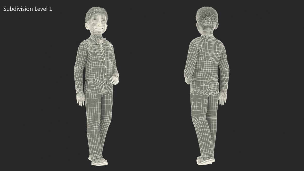 3D Black Child Boy Street Style model