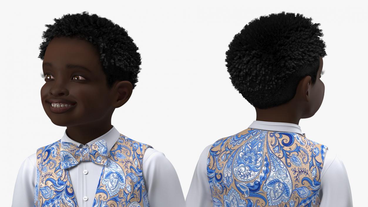 3D Black Child Boy Street Style model