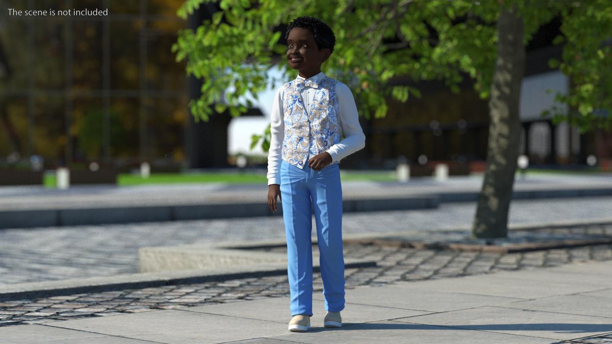 3D Black Child Boy Street Style model