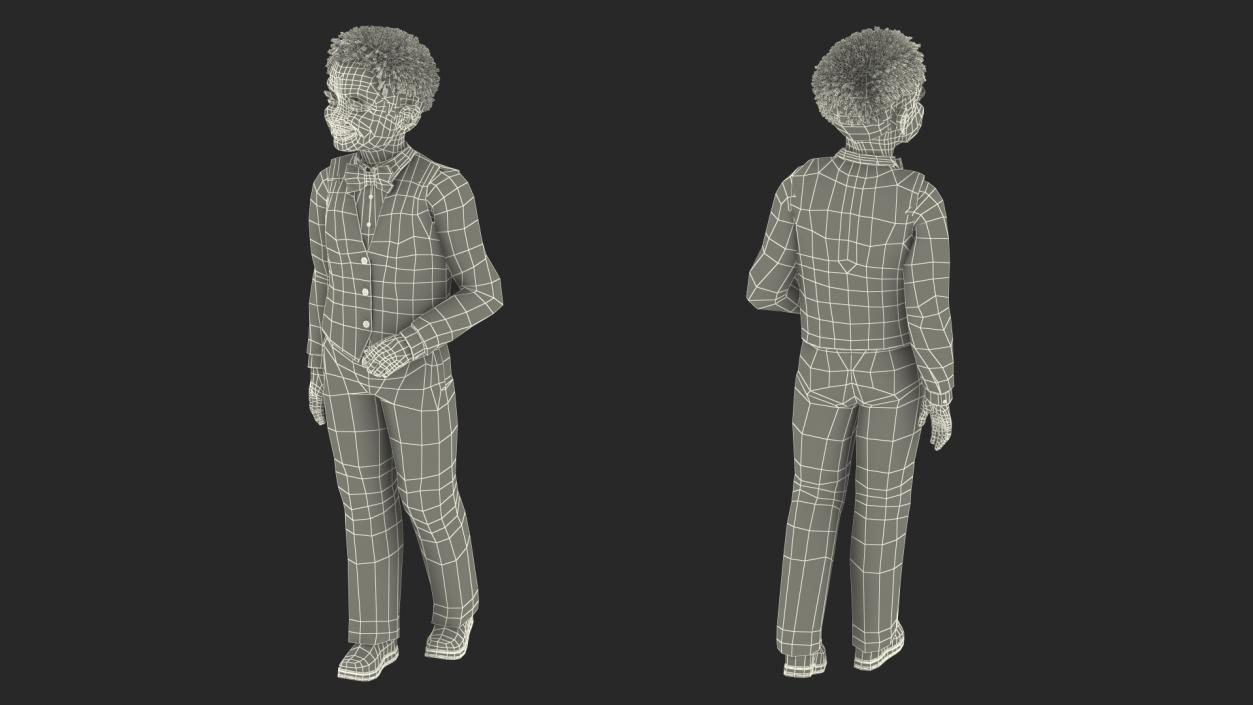 3D Black Child Boy Street Style model