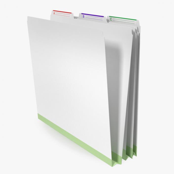 White Cardboard File Folder 3D