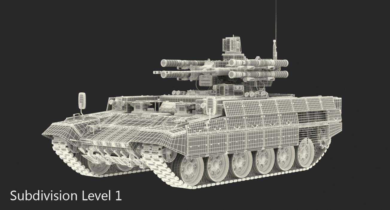 Missile Tank BMPT Rigged 3D model