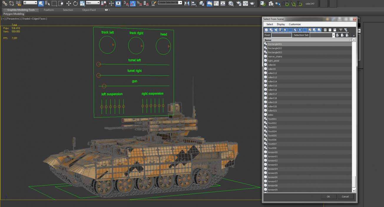 Missile Tank BMPT Rigged 3D model