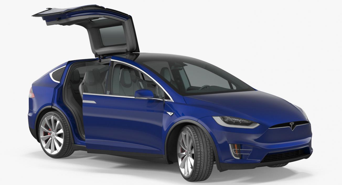 3D model Tesla Rigged Cars Collection 4