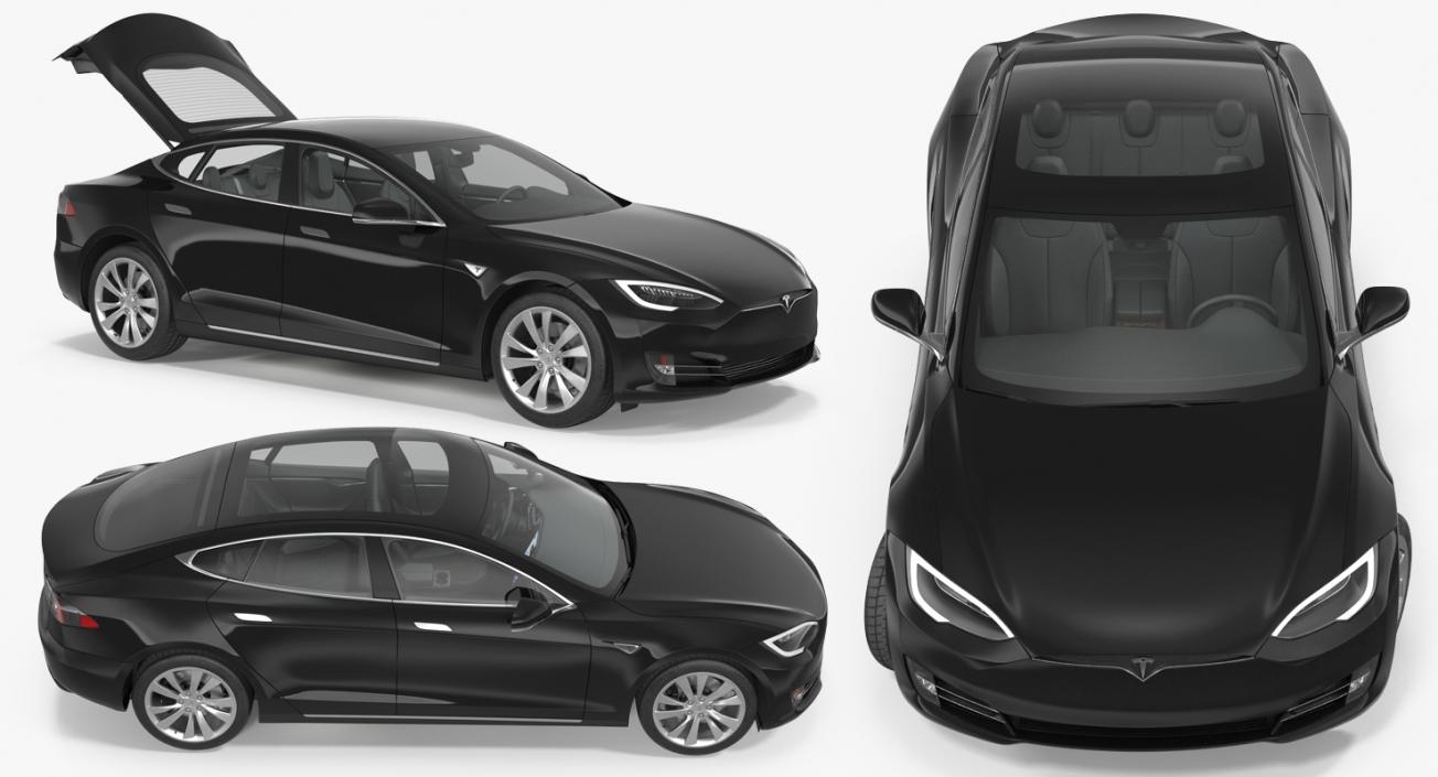 3D model Tesla Rigged Cars Collection 4