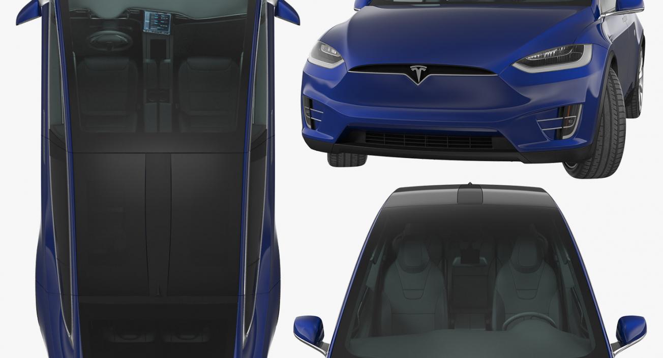 3D model Tesla Rigged Cars Collection 4