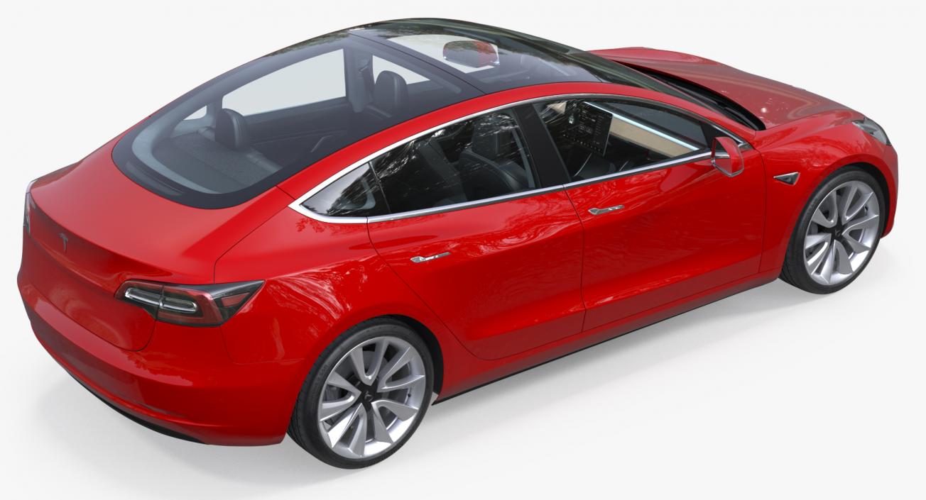 3D model Tesla Rigged Cars Collection 4