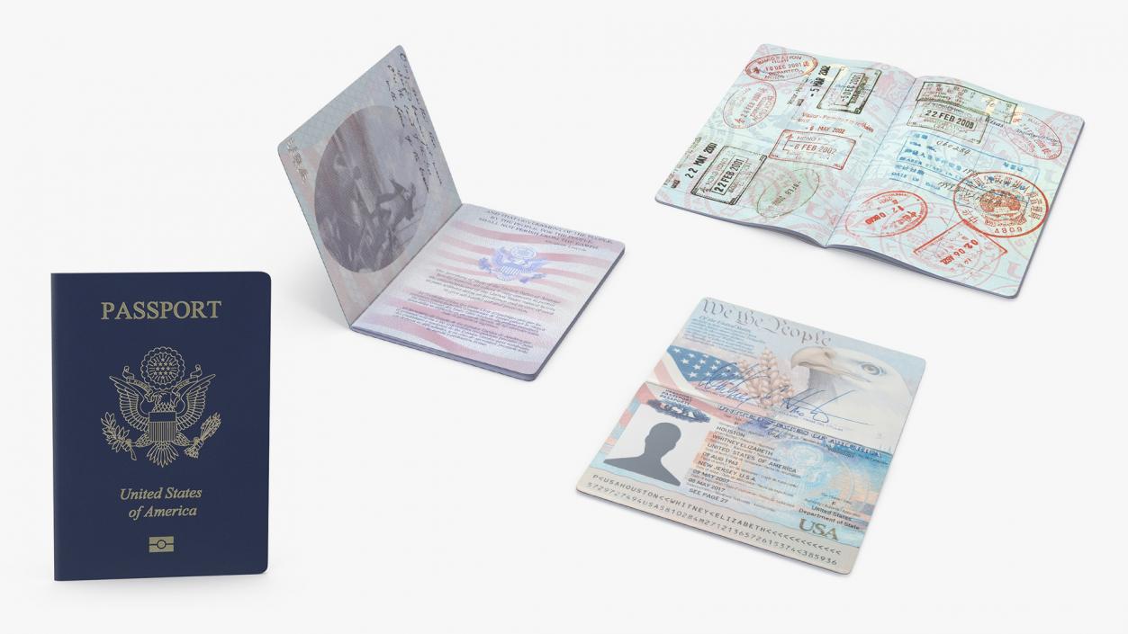 3D USA Passports Collection 3