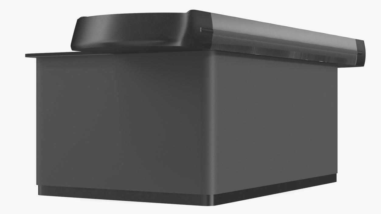 3D Large Retail Checkout Counter Grey Rigged