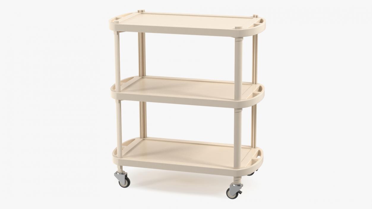 Hospital Rolling Cart Beige 3D