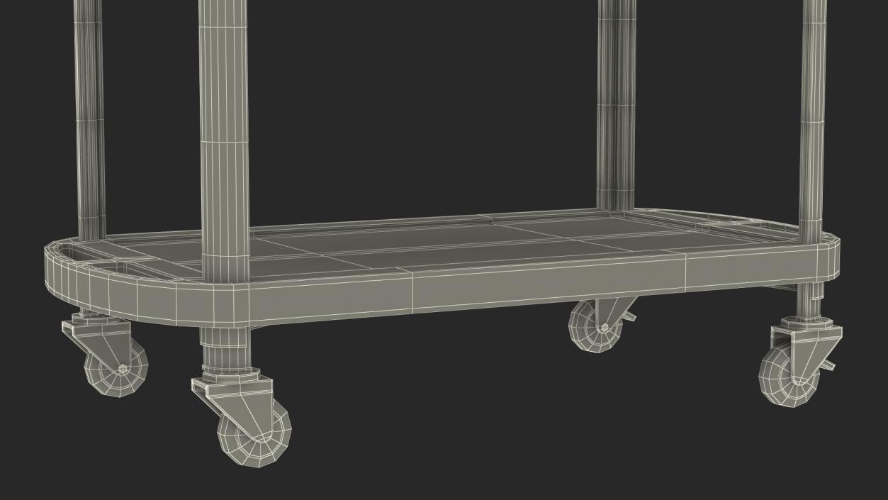 Hospital Rolling Cart Beige 3D