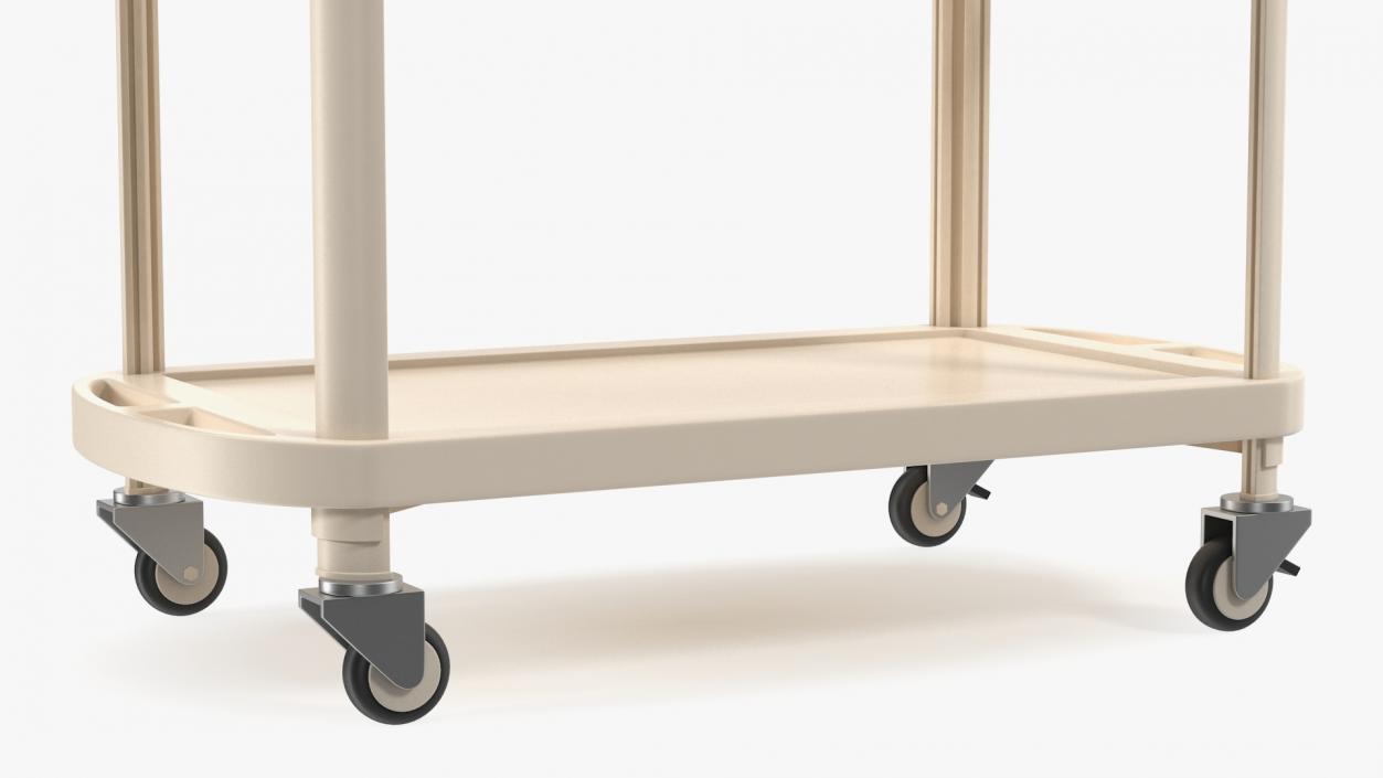 Hospital Rolling Cart Beige 3D